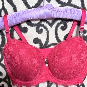 NWT 32DDD Victoria's Secret Red Dream Angels Lined Demi Lace Bra